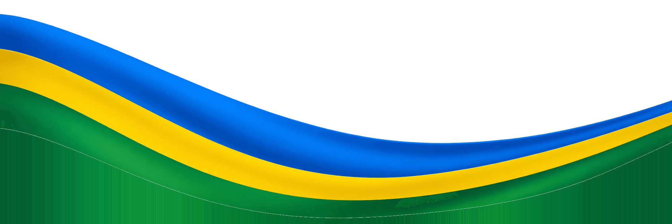 Rwandan flag ribbon wave